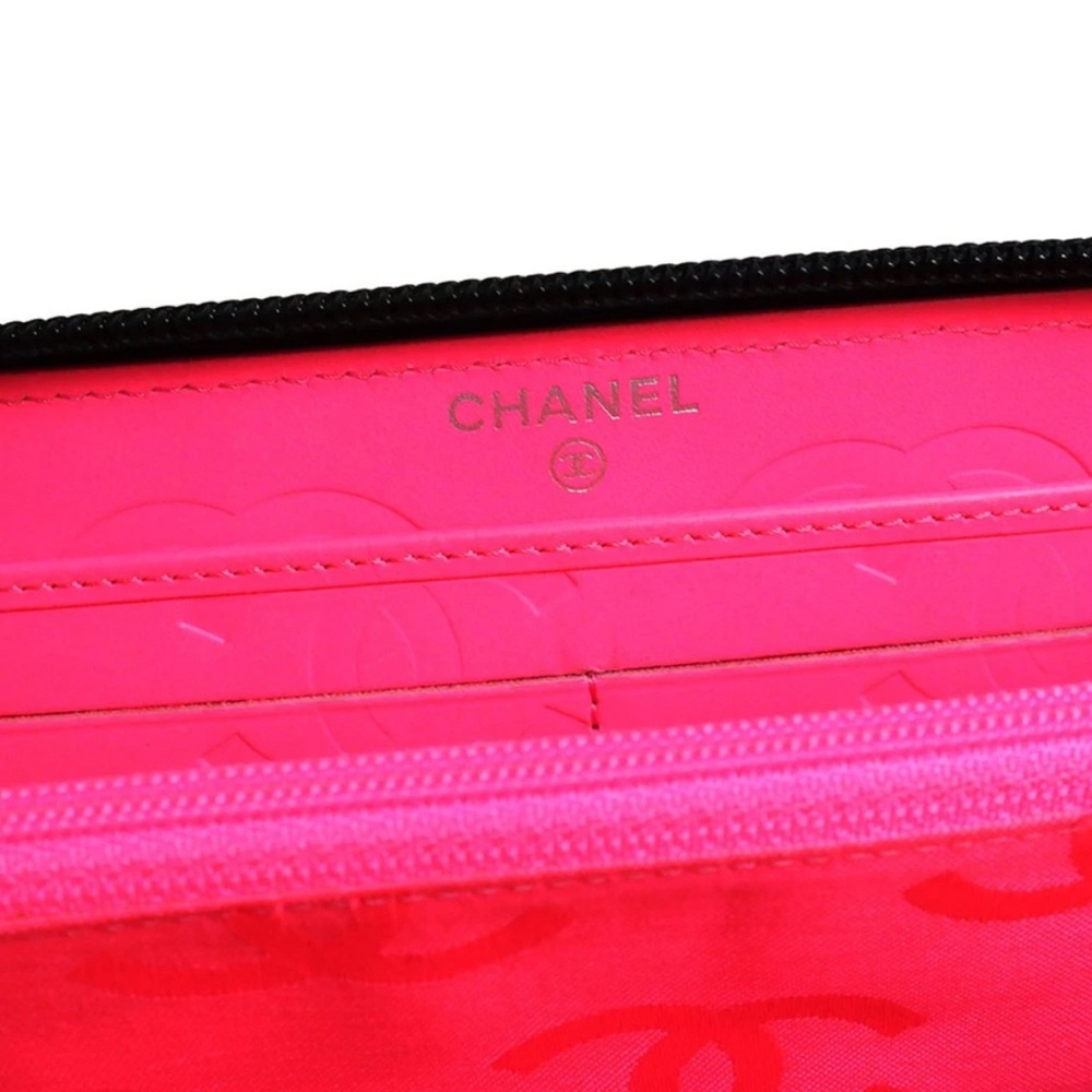 Auth New Chanel Cambon Y2K Zip Wallet +Box +Card Quilted Black Lambskin - Picture 5 of 14